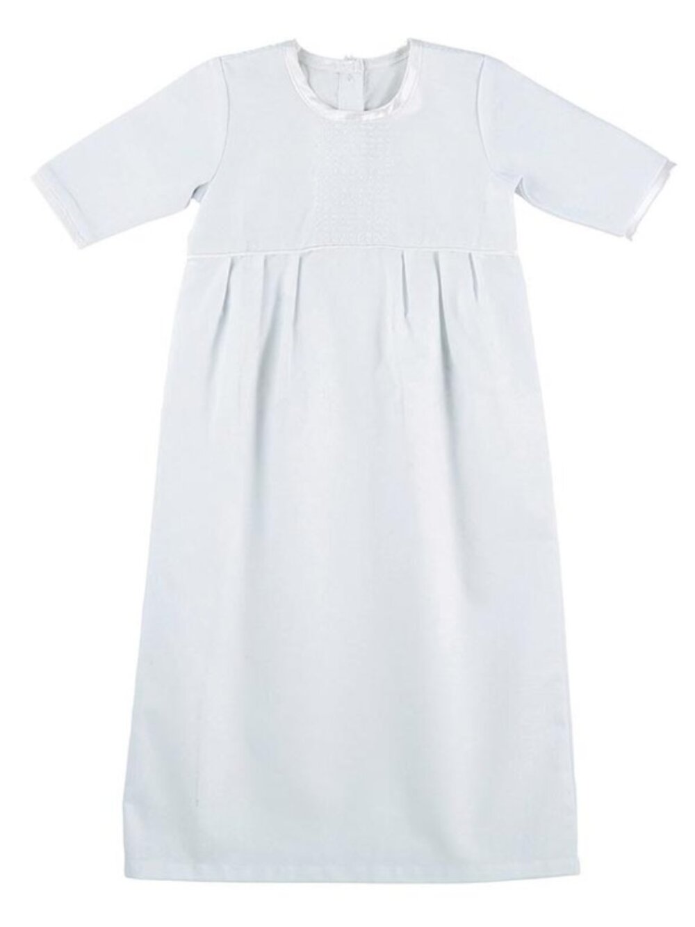 Stephan Baby: Baby Boy Solid White Baptismal Gown 100% Cotton Size 0-3 Mos NEW